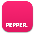 אייקון ורוד עם כיתוב לבן: PEPPER.