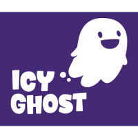 לוגו של רוח רפאים עם הכיתוב "ICY GHOST".
