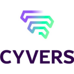 לוגו עם הכיתוב CYVERS מעוצב בצבעים סגול וירוק.