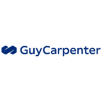 לוגו כחול של GuyCarpenter עם סמל מופשט ברקע לבן.